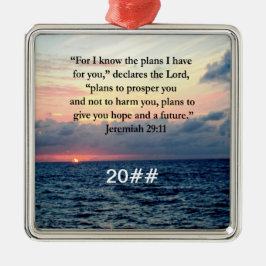 FAITH IN JEREMIAH 29:11 SUNRISE VERSE JULGRANSPRYDNAD METALL
