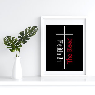 Faith in the Blood White Kor Christian Poster