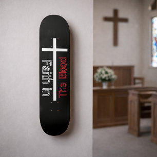Faith in the Blood White Kor Skateboard