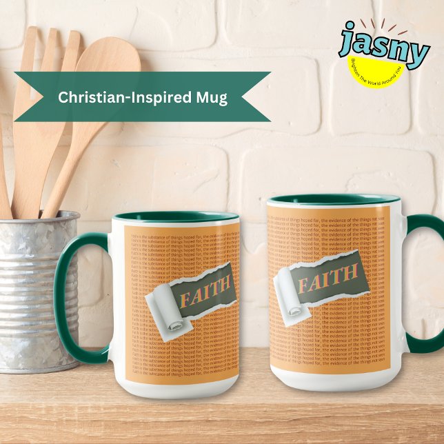 Faith Inspirational Christian Scripture 2-Toned Mugg (Skapare uppladdad)