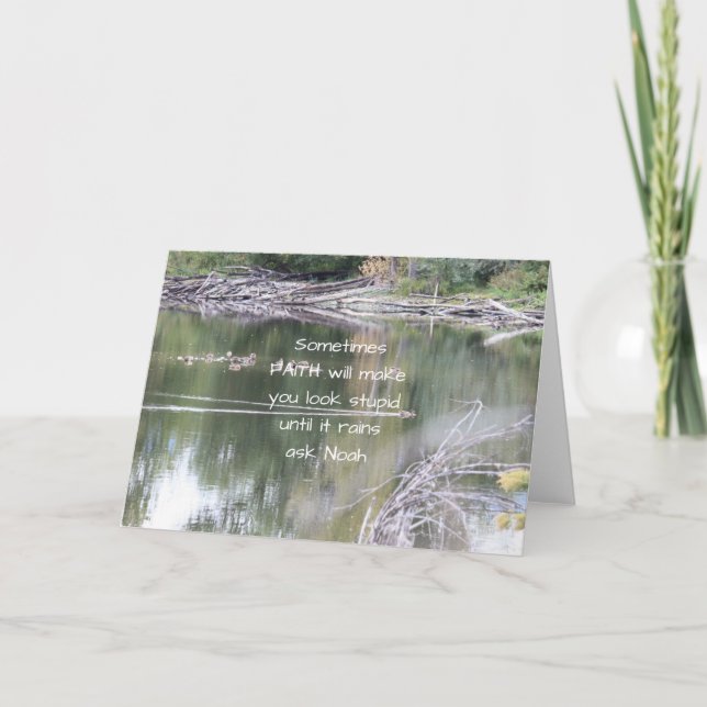 Faith Inspirational Humor Citote Bible Christian Kort (Framsida)