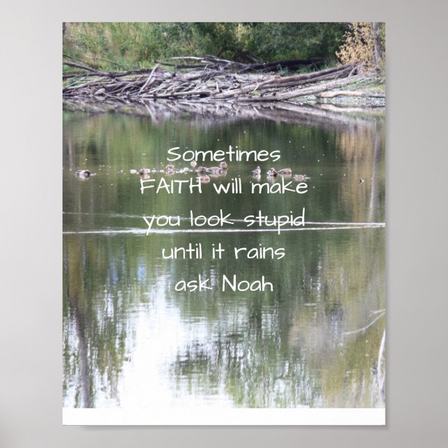 Faith Inspirational Humor Citote Bible Christian Poster (Framsidan)
