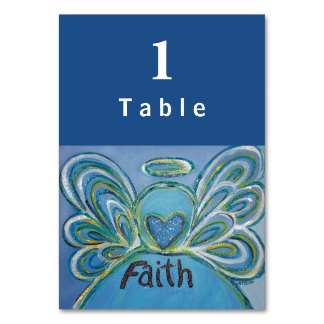 Faith Inspirational Ord Angel Anpassningsbar Bord Bordsnummer (Framsidan)
