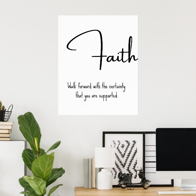 Faith Inspirational Quote Wall Print Poster (Hemmakontoret)