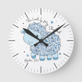 Faith-Inspired Blue Rund Klocka