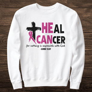 Faith-Inspired 'Heal Cancer' Rosa Ribbon och Kor T Shirt