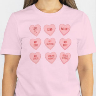 Faith-Inspired Valentine Day T-Shirt med hjärtan