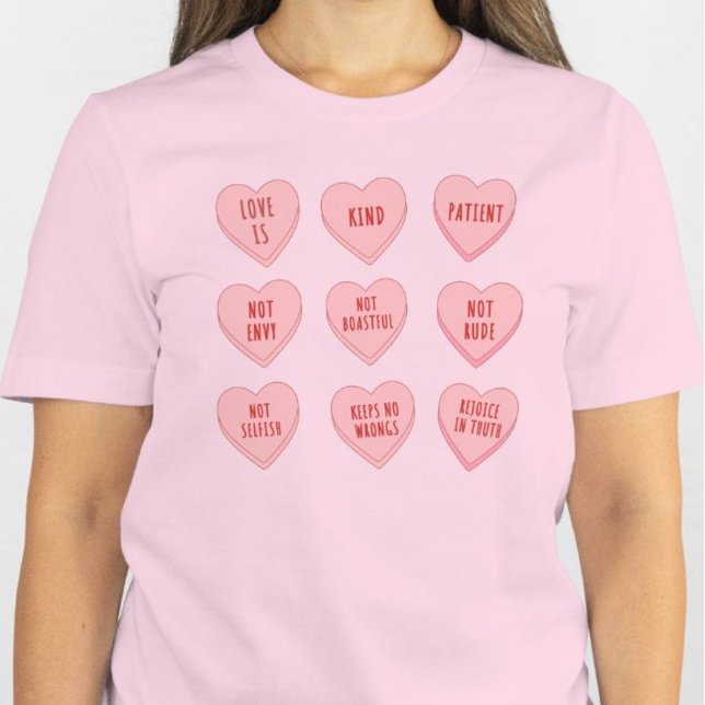 Faith-Inspired Valentine Day T-Shirt med hjärtan (Skapare uppladdad)