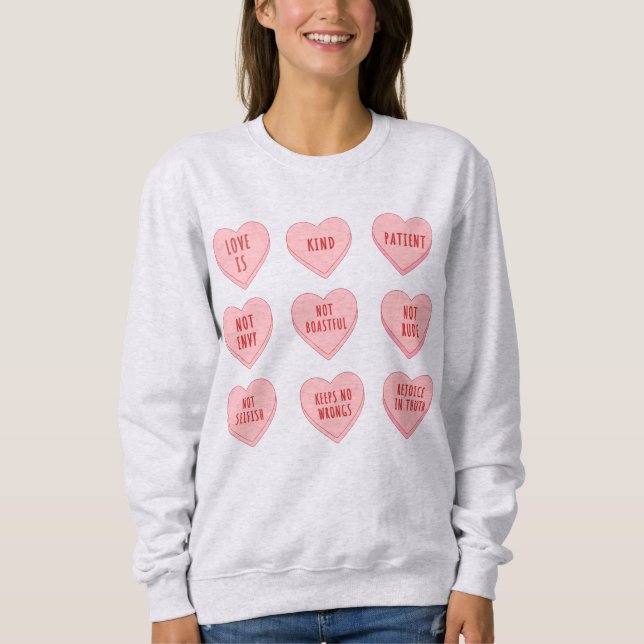Faith-Inspired Valentine Day T-Shirt med hjärtan (Framsida)
