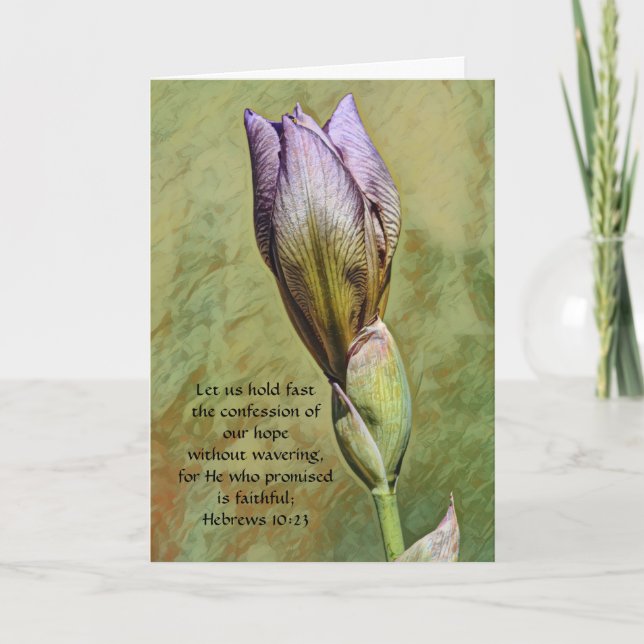Faith Iris Bud Promise Card Kort (Framsida)