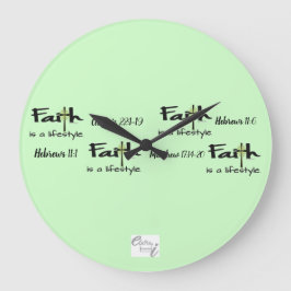 "Faith is a Lifestyle" Wall Clock Stor Klocka