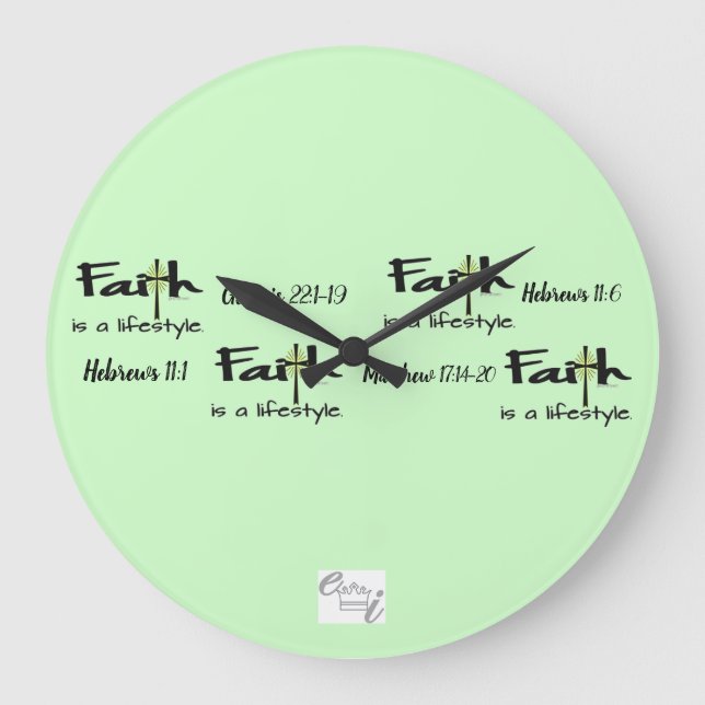 "Faith is a Lifestyle" Wall Clock Stor Klocka (Framsida)
