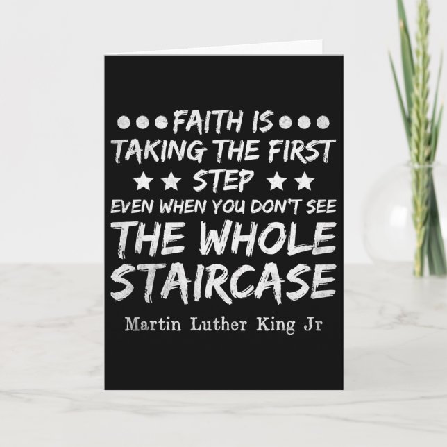 Faith Is Taking The First Step Mlk Day Black Histo Kort (Framsida)