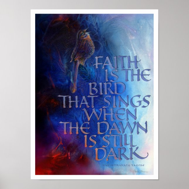 "Faith Is the Bird that Sjungas", Print, 12"x16" Poster (Framsidan)