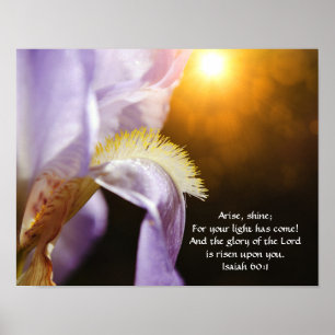 Faith Isaiah-blommor 60:1 Art Poster