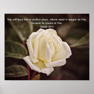 Faith Isaiahs blommor 26:3 Art Poster