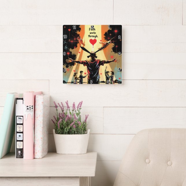 Faith jobbar genom kärlek. Galatianer 5:6 Fyrkantig Klocka (Läsesal)