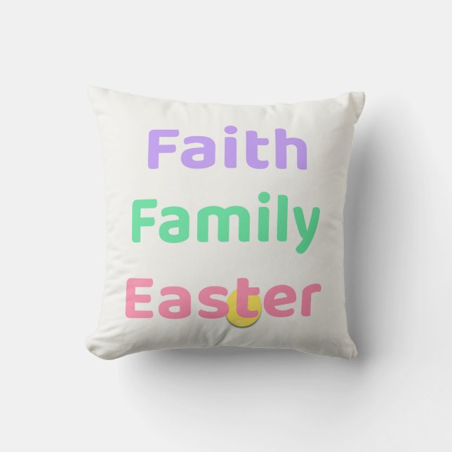 Faith & Joy Påskkudde – Faith Family Påsk Kudde (Framsida)