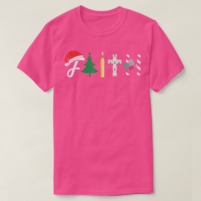 Faith Julgran Christian Kor Julafton Candy Ca T Shirt (Design framsida)