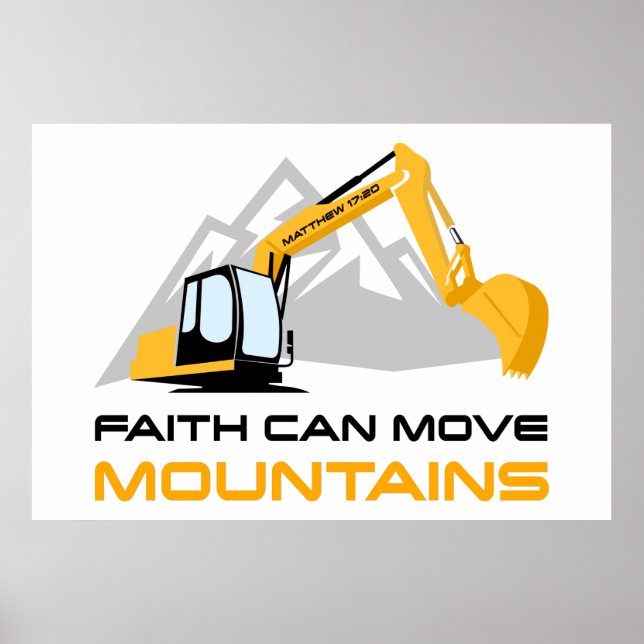 Faith kan flytta berg - barn och Vuxen Christian Poster (Framsidan)