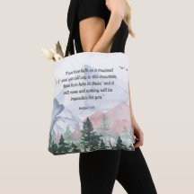 Faith kan flytta berg Bible Verse Tote Bag