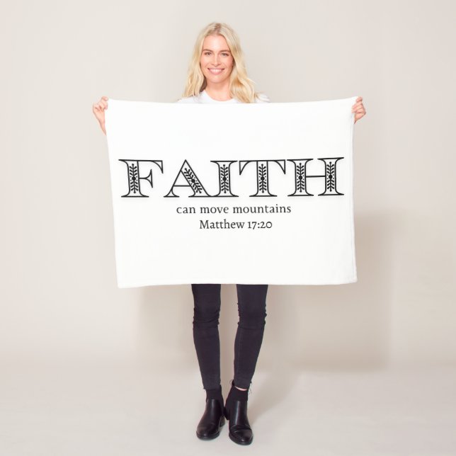 Faith kan flytta berg blommigt botaniskt fleecefilt (På plats)