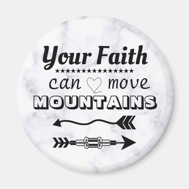 Faith kan flytta berg inspiration magnet (Framsidan)