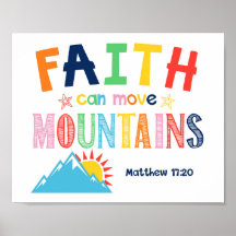 Faith kan flytta berg Kids Scripture Art
