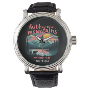 Faith kan flytta berg Matthew 17:20 Bible Verse Armbandsur