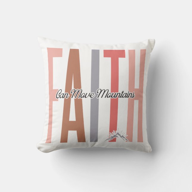Faith kan flytta berg Pillow Kudde (Framsida)