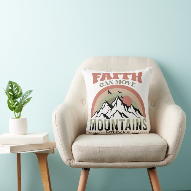 Faith kan flytta berg Retro Kudde (Stol)