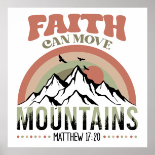 Faith kan flytta berg Retro Poster