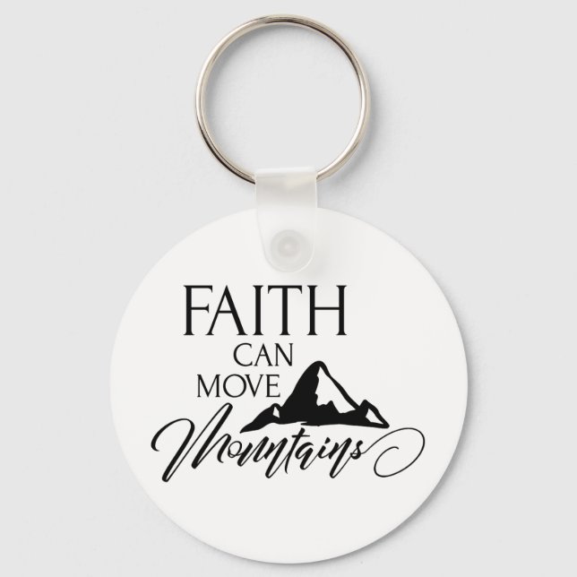 Faith kan flytta bergarnas inspirationstangentkedj nyckelring (Framsida)