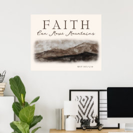 Faith kan flytta bergarnas Rocky Ligcape-målning Poster