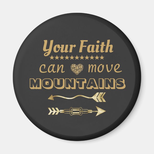 Faith kan flytta bergarter, bibel Verse Magnet (Framsidan)