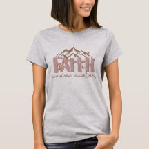 Faith kan flytta bergen Christian T-Shirt