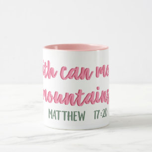 Faith kan flytta bergskript // Bible Verse Mugg