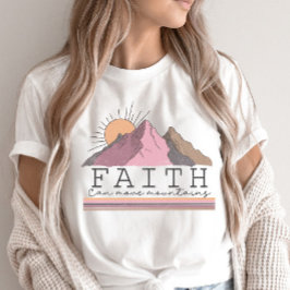 Faith kan flytta den kristna bergsofferten t shirt