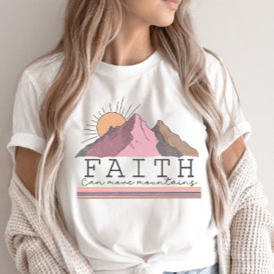Faith kan flytta den kristna bergsofferten t shirt