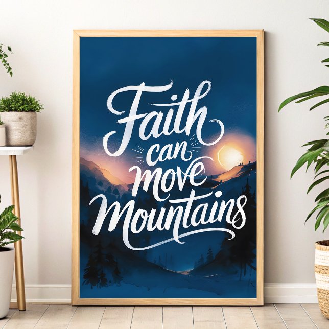 Faith kan flytta den kristna väggutskriften poster (Skapare uppladdad)
