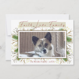 Faith Kärlek Family Festive Gräs Gren jul Julkort