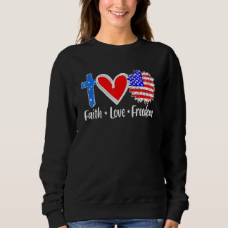 Faith Kärlek Freedom USA flagga Kor Patriotic Kris T Shirt
