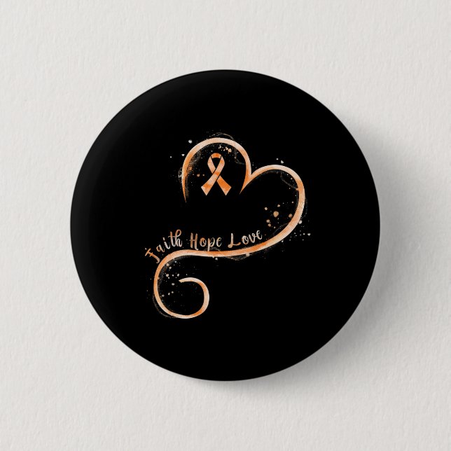 Faith Kärlek Hope Courage Aml Leukemia Awareness Knapp (Framsida)