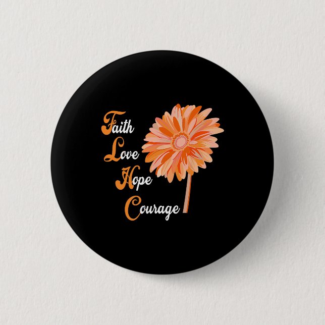 Faith Kärlek Hope Courage Aml Leukemia Awareness Knapp (Framsida)