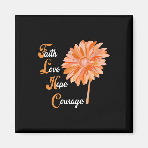 Faith Kärlek Hope Courage Aml Leukemia Awareness Magnet