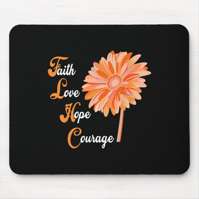 Faith Kärlek Hope Courage Aml Leukemia Awareness Musmatta (Framsidan)