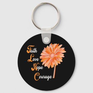 Faith Kärlek Hope Courage Aml Leukemia Awareness Nyckelring