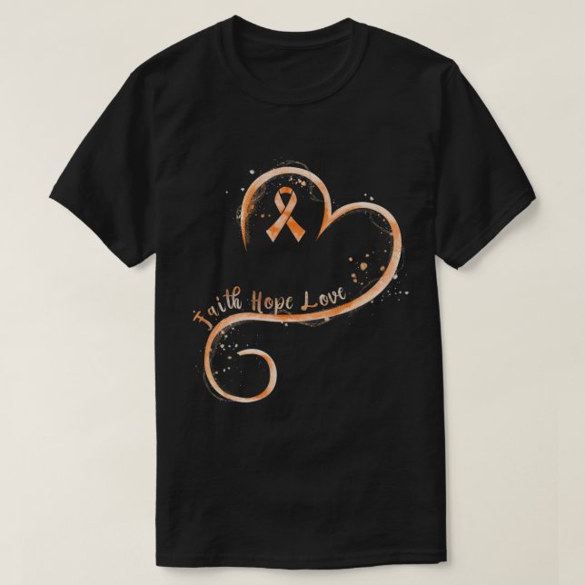 Faith Kärlek Hope Courage Aml Leukemia Awareness T Shirt (Design framsida)