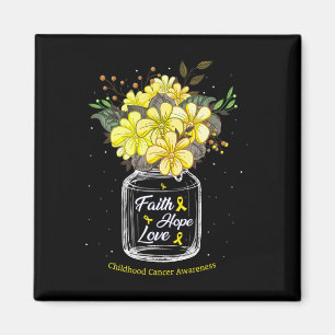Faith Kärlek Hope Flower Burk Awaren för barncance Magnet
