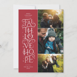 Faith Kärlek Hope Multi Photo Helgdag Card Julkort